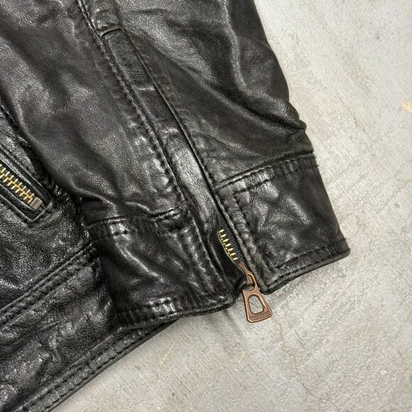 Hugo Boss Lamb Leather Jacket Motorcycle GR-Joetze Black Small - Picture 9 of 16